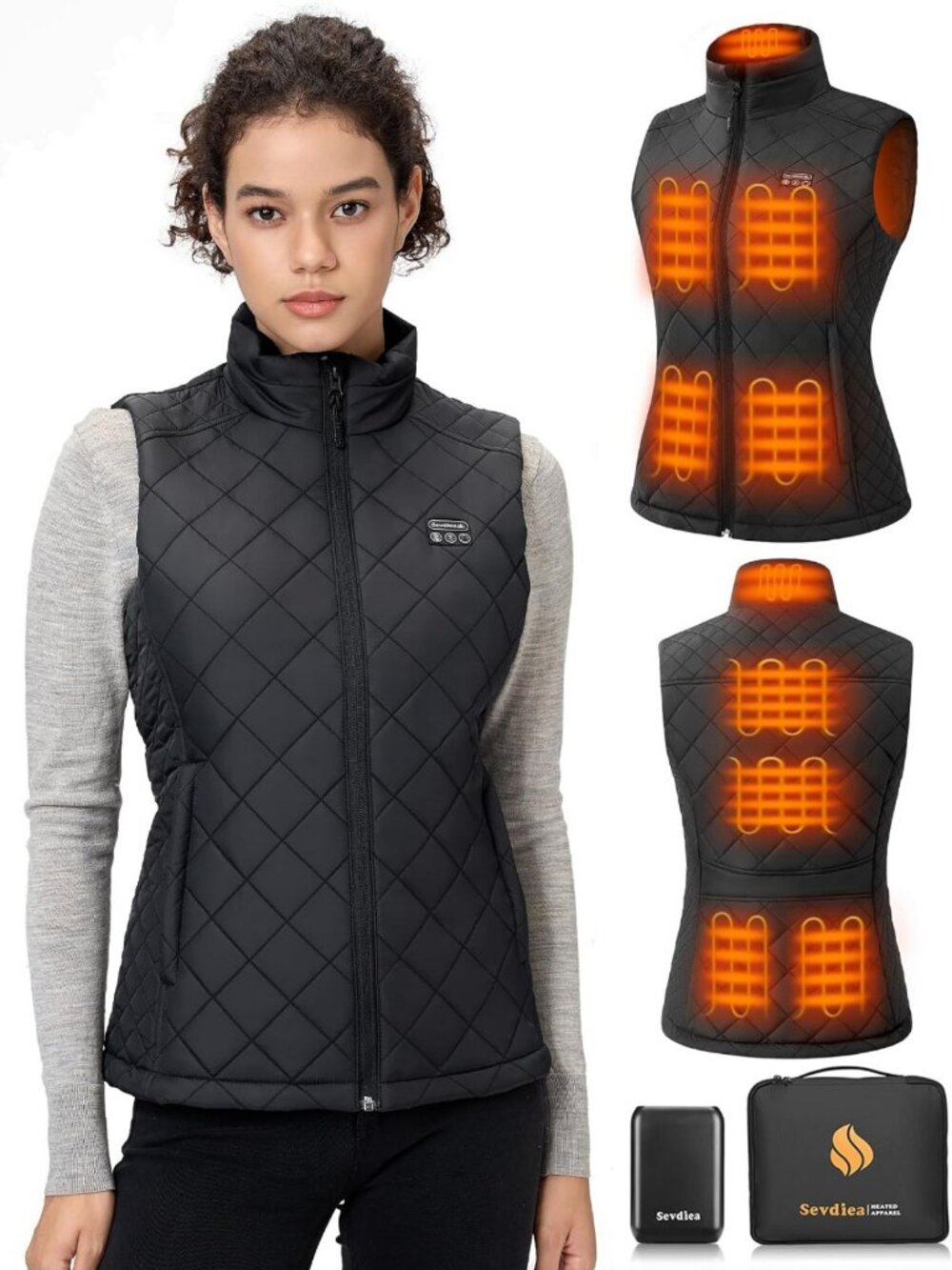 Cozy Women's Heated Quilted Vest with Battery Pack, 16000mAh Electric Warming